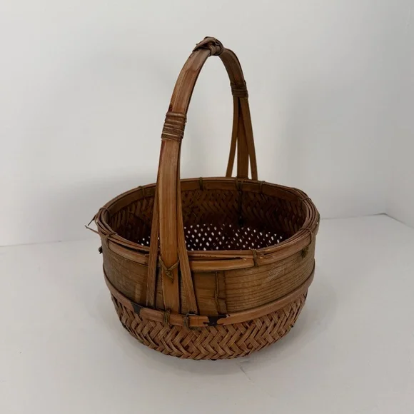 Vintage 20th Century Asian Ikebana Flower Basket